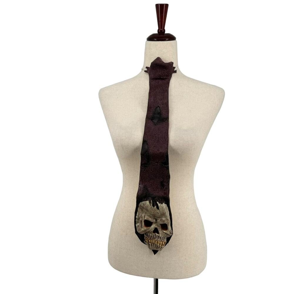 Vintage Halloween‎ Latex Skull Tie Costume Spooky Fun